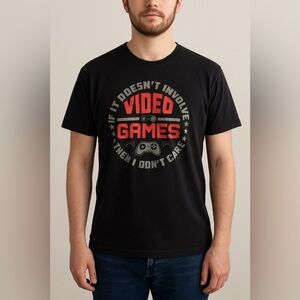 “If It Doesn’t Involve Video Games Then I Don’t Care” Graphic Tee – Size L